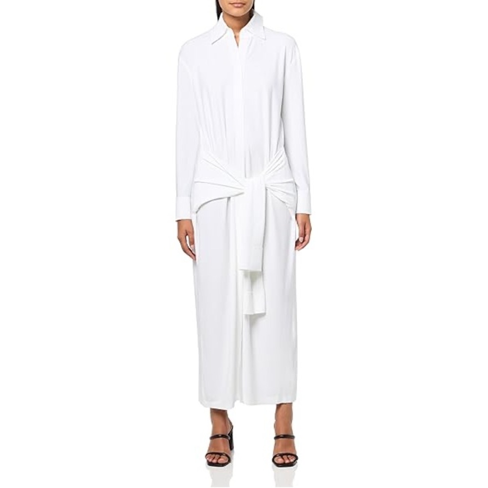 NWT • Norma Kamali • Women's Four Sleeve Nk Shirt Long Dress • Snow White • XS
